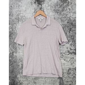 COS Purple Pink Linen Short Sleeve Polo Shirt M Medium